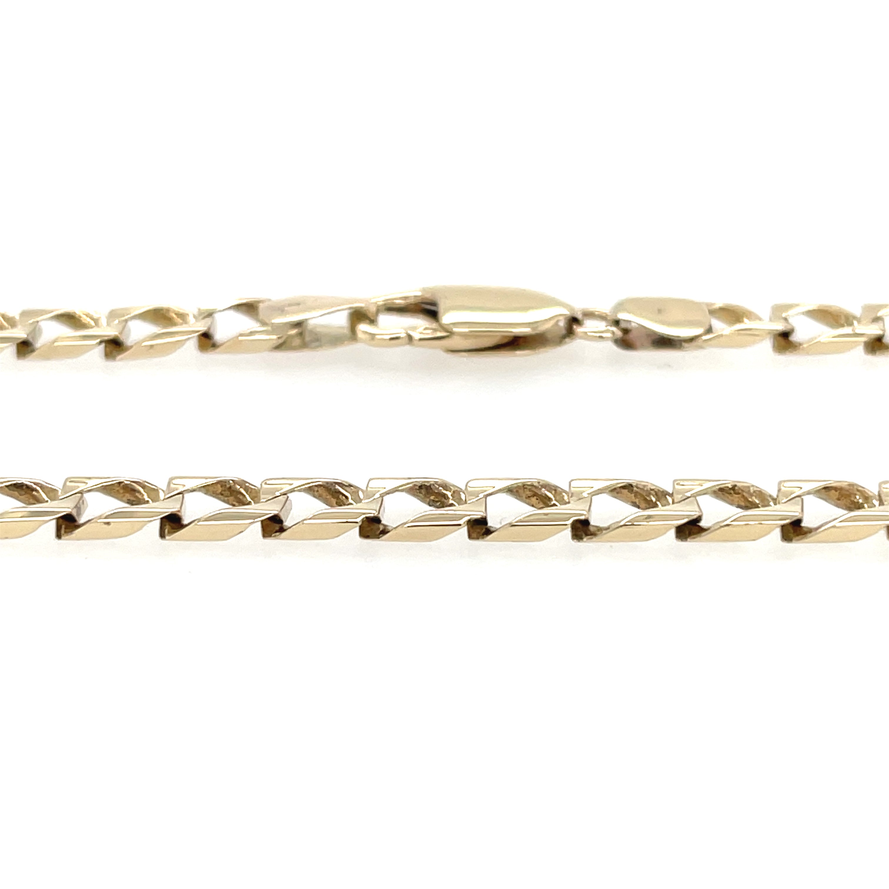 9ct Yellow Gold 22 Inch Square Curb Link Chain - 22.70