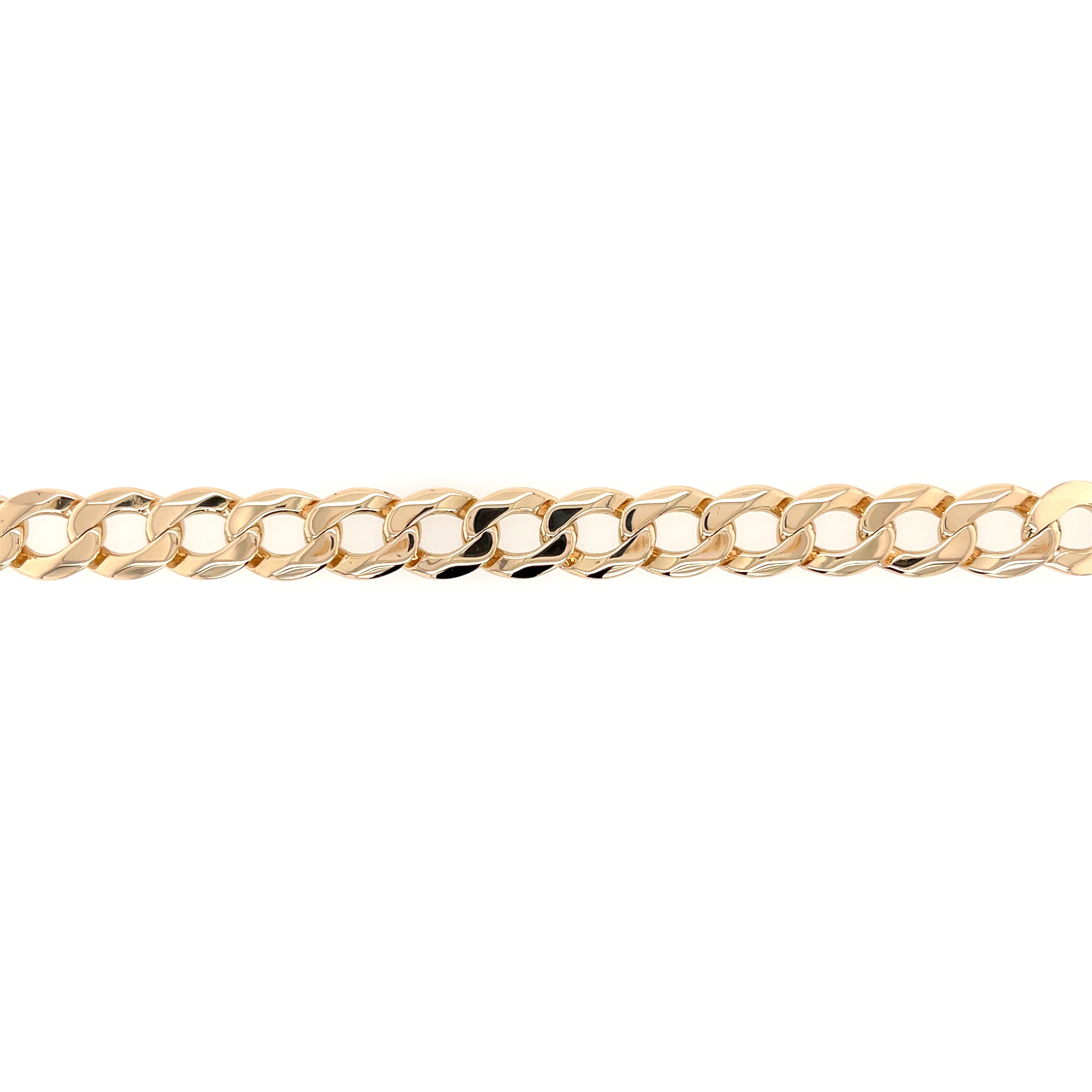 9ct Yellow Gold 9 Inch Curb Link Bracelet - 26.47g