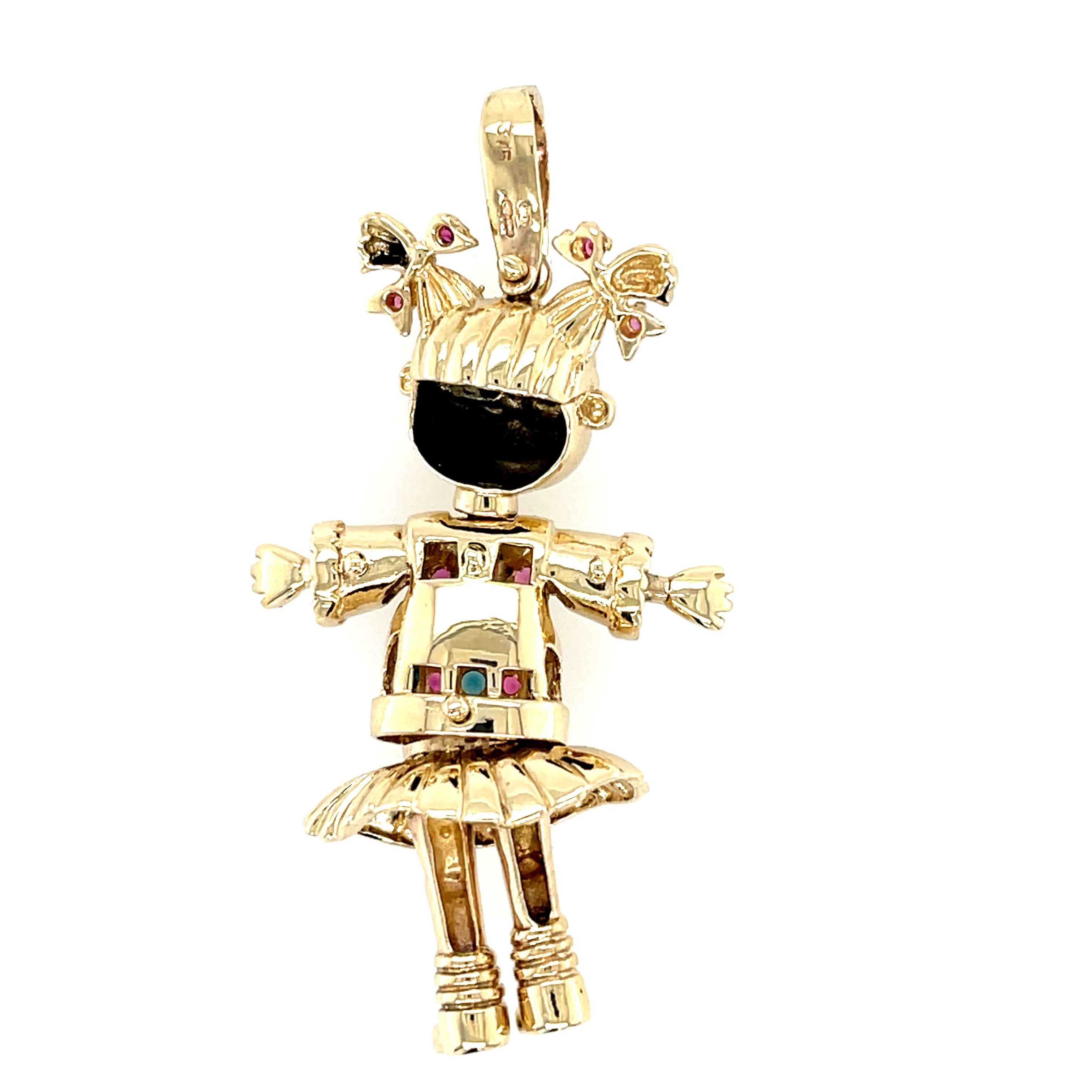 9ct Yellow Gold Angelica Pickles Rugrats Gemstone Doll Pendant