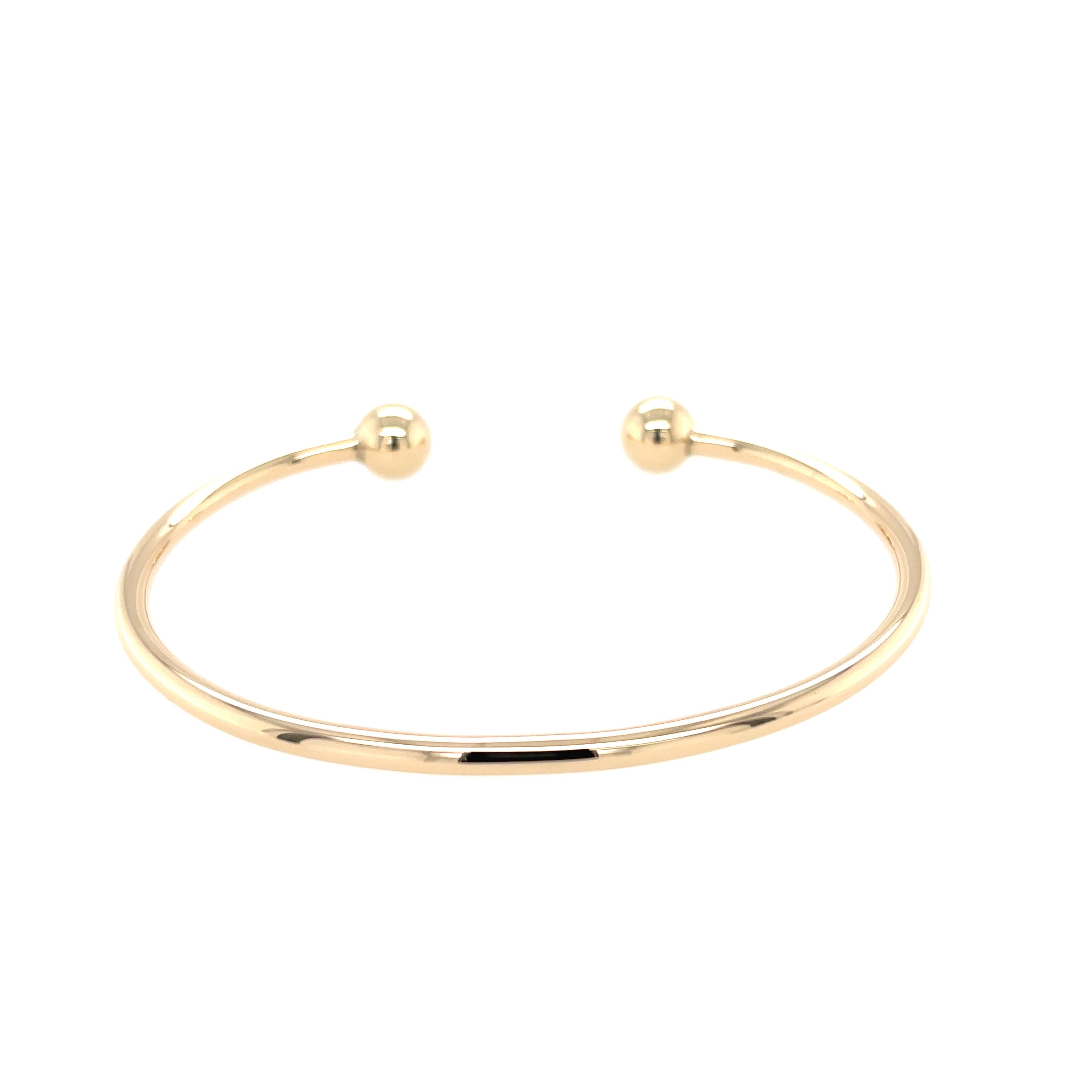 9ct Yellow Gold Solid Torque Bangle - 12.70g SOLD