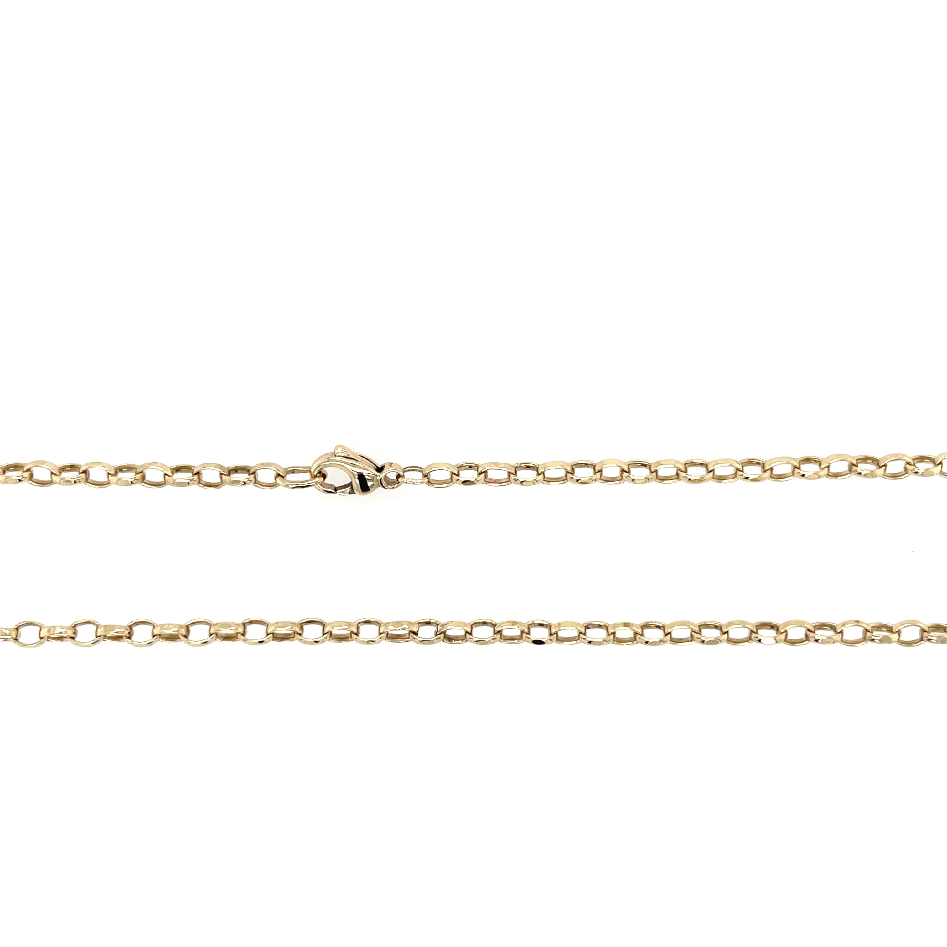 9ct Yellow Gold 24 Inch Oval Link Belcher Chain - 12.30g