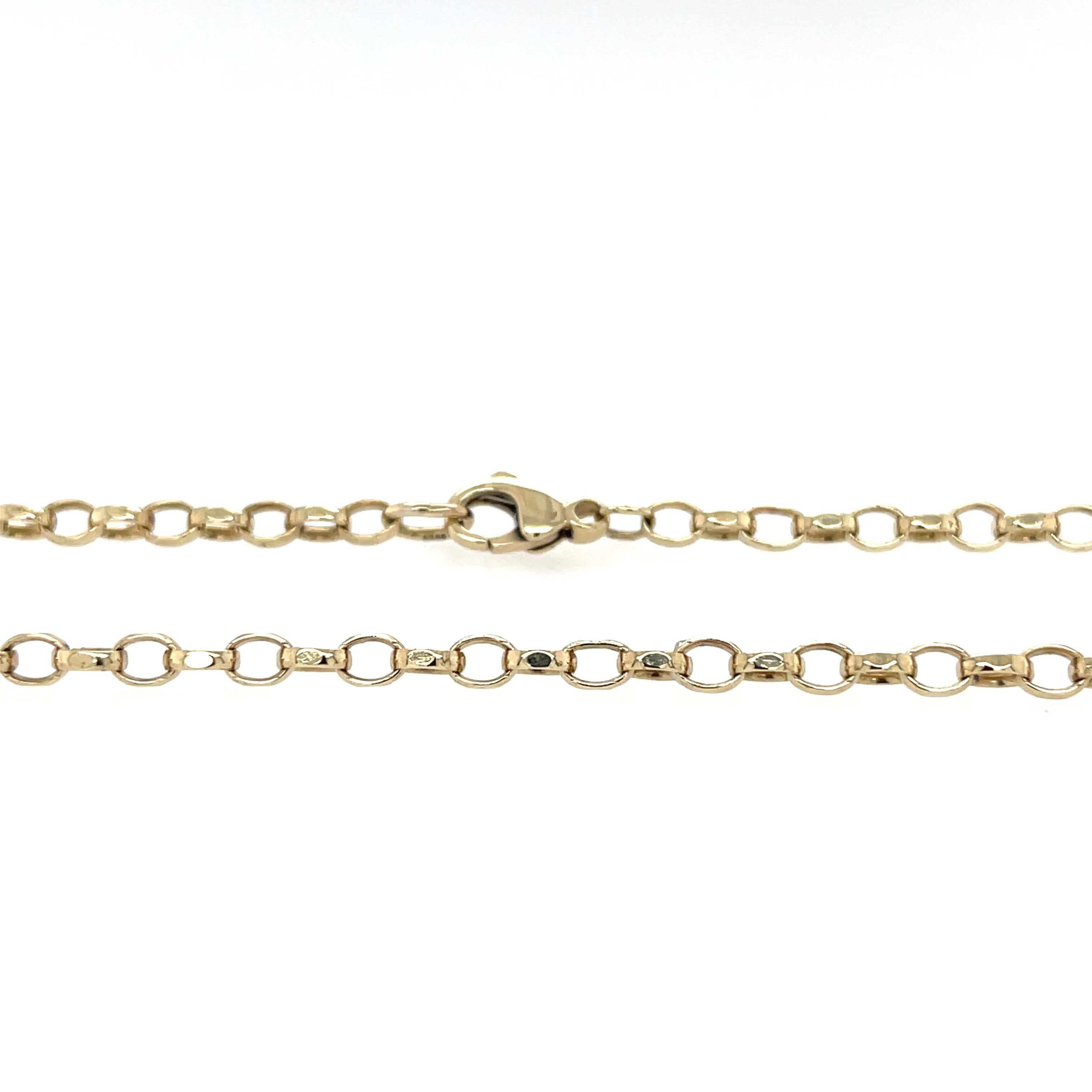 9ct Yellow Gold 24 Inch Oval Link Belcher Chain - 12.30g