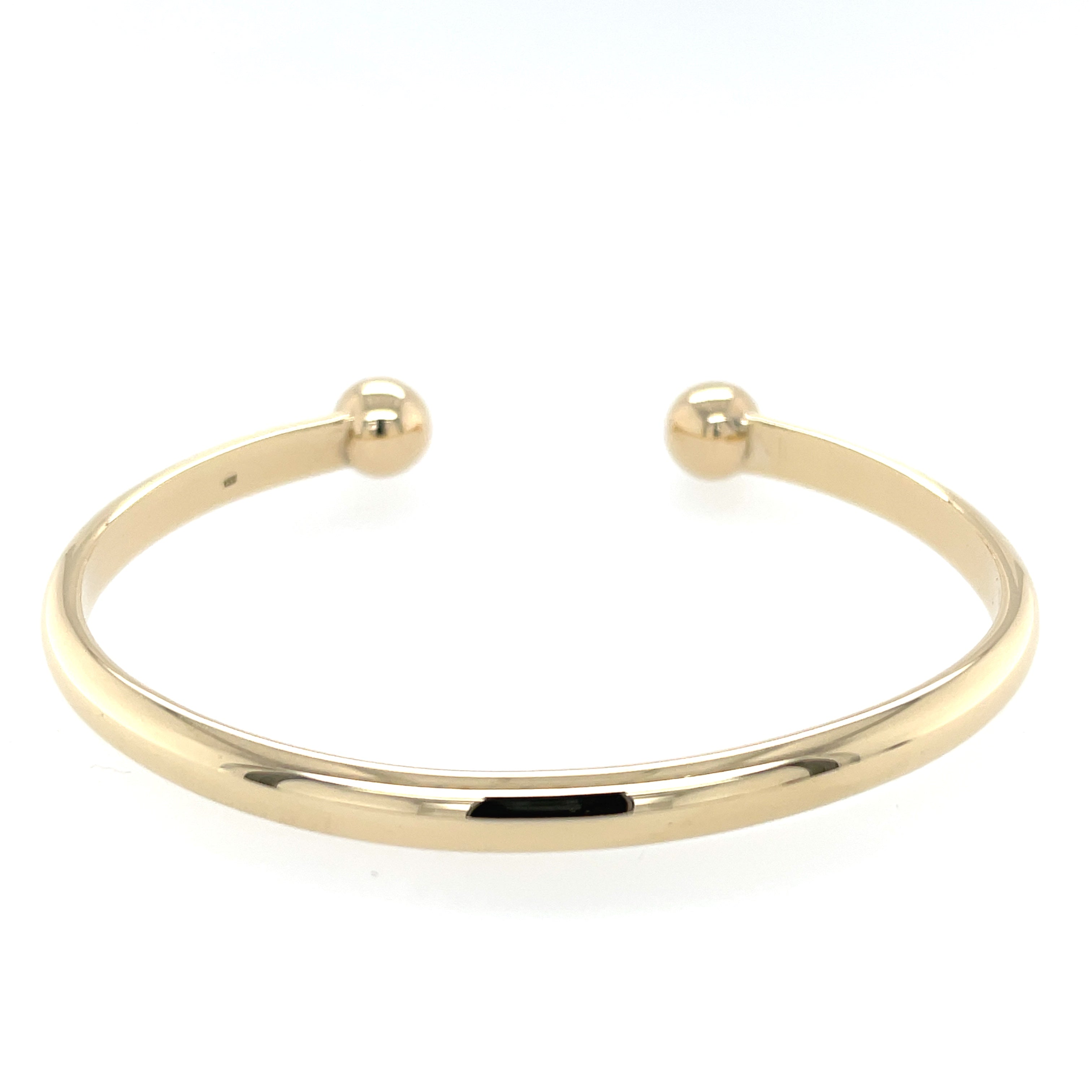 9ct Yellow Gold Solid Ladies Torque Bangle - 19.72g