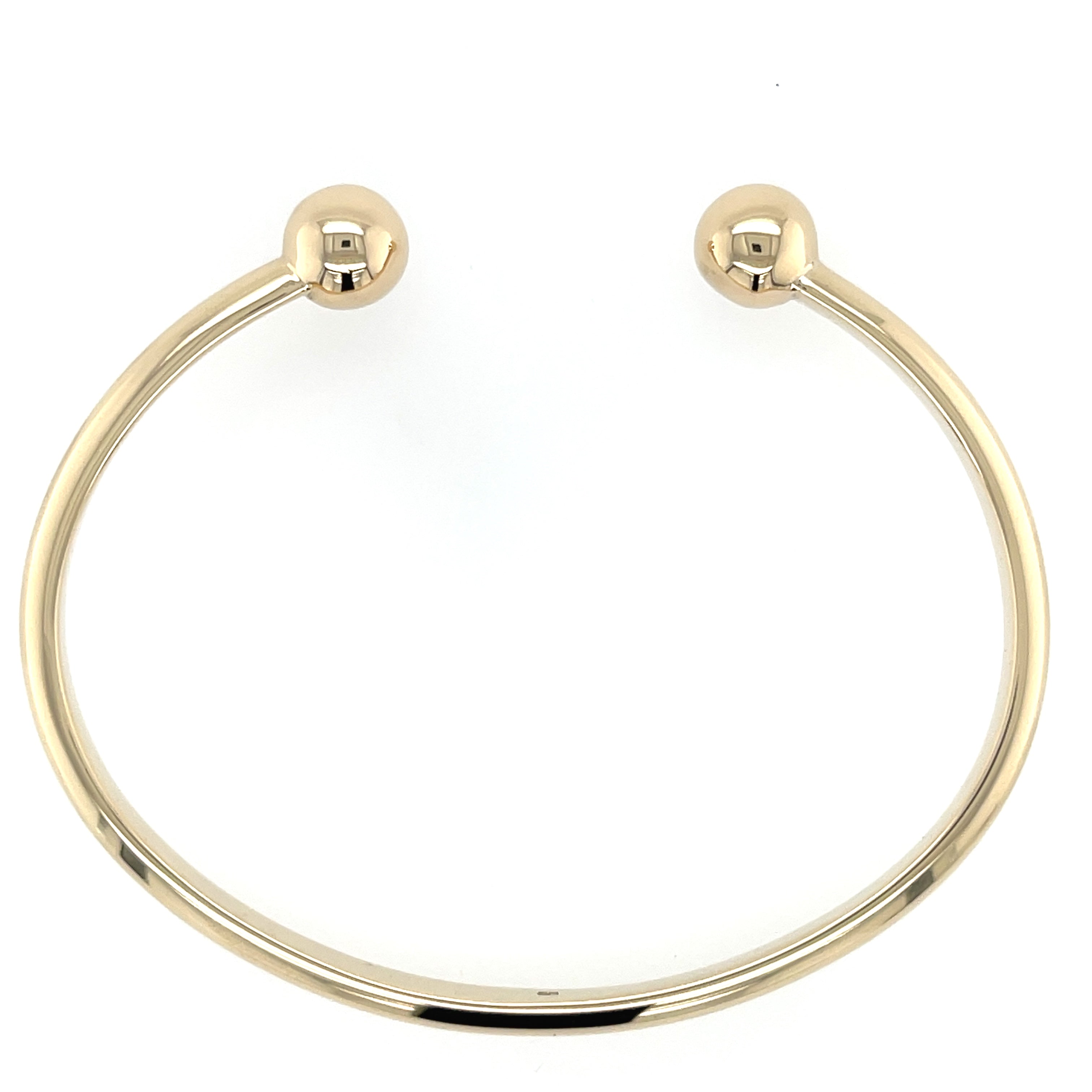 9ct Yellow Gold Solid Ladies Torque Bangle - 19.72g