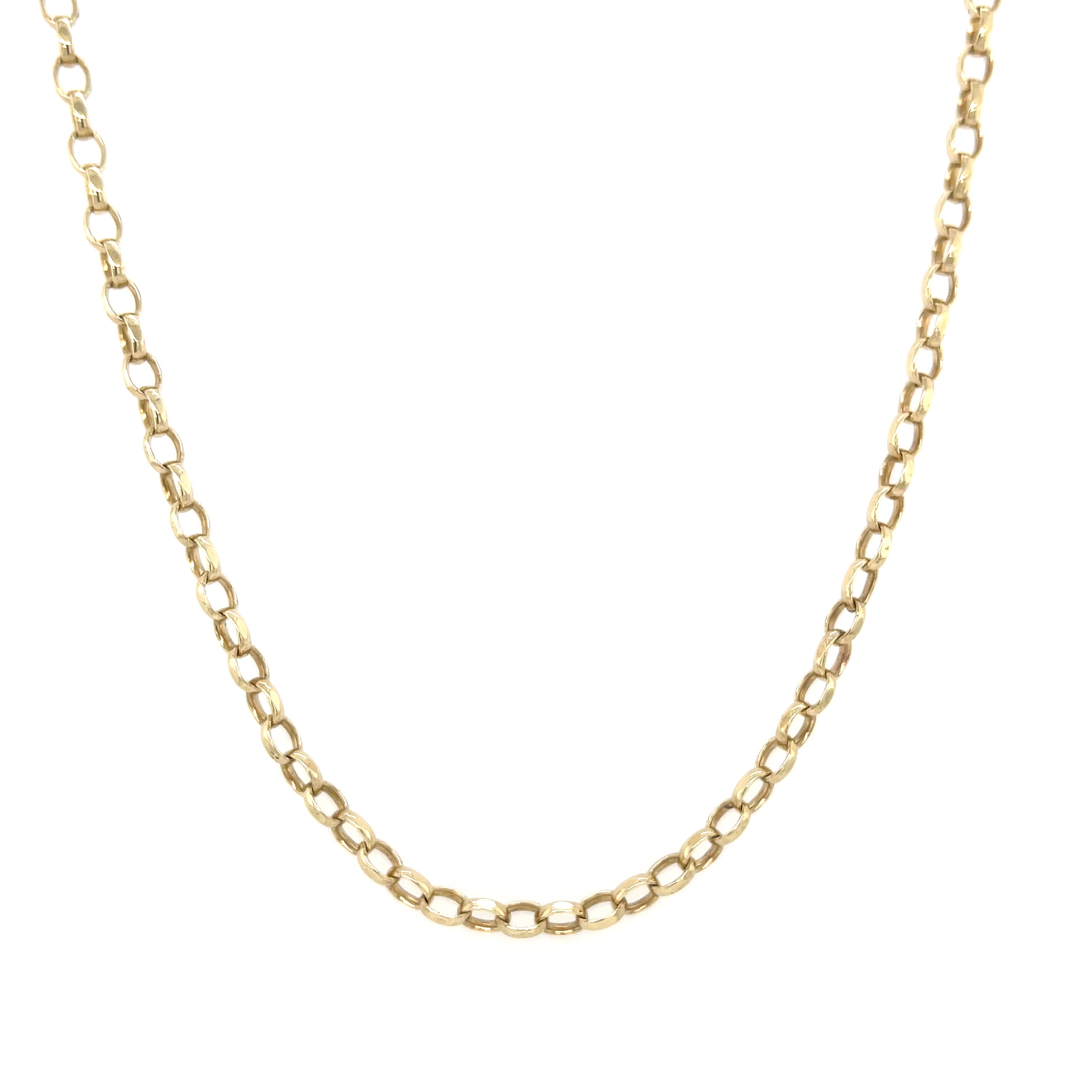 9ct Yellow Gold 24 Inch Oval Link Belcher Chain - 12.30g