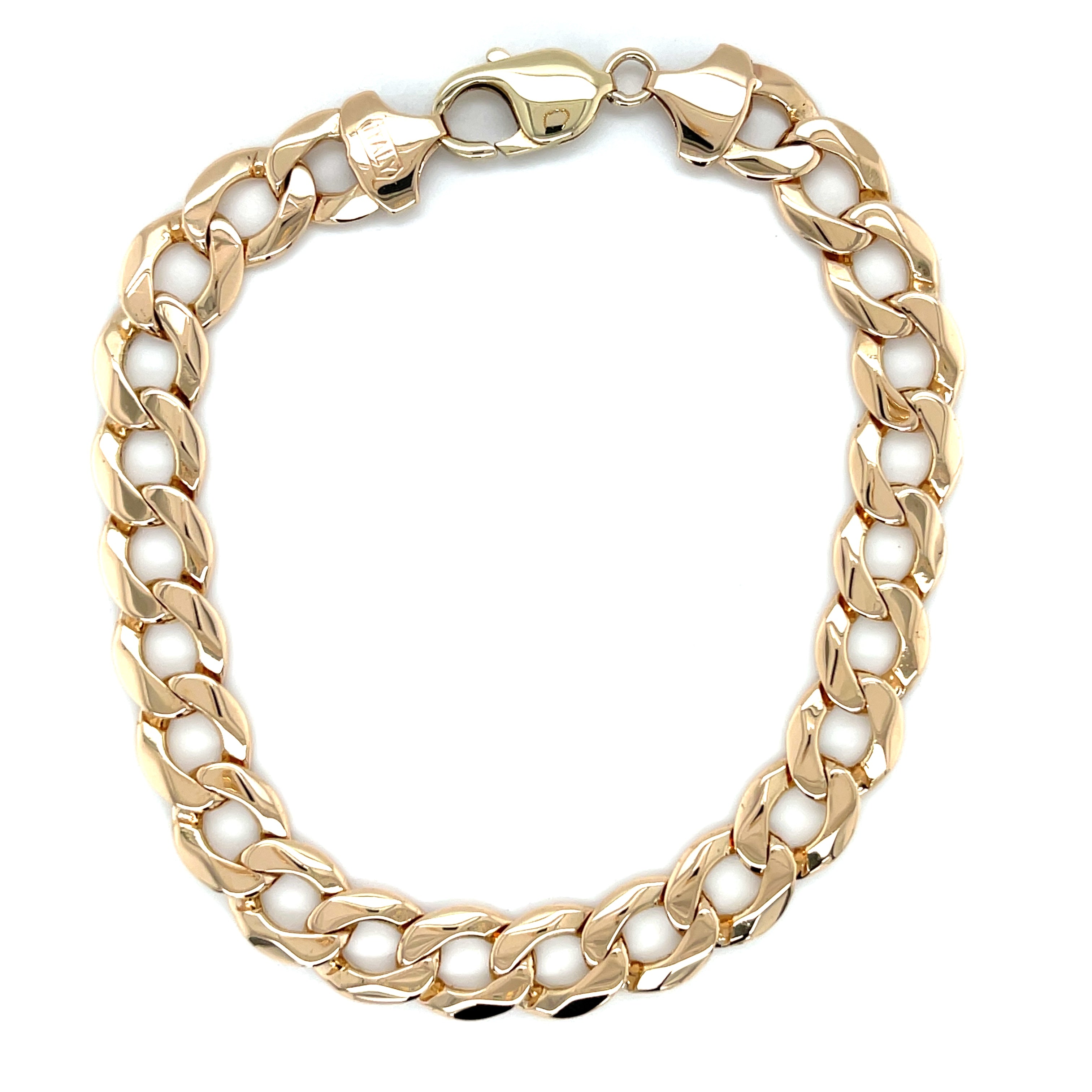 9ct Yellow Gold 9 Inch Curb Link Bracelet - 26.47g