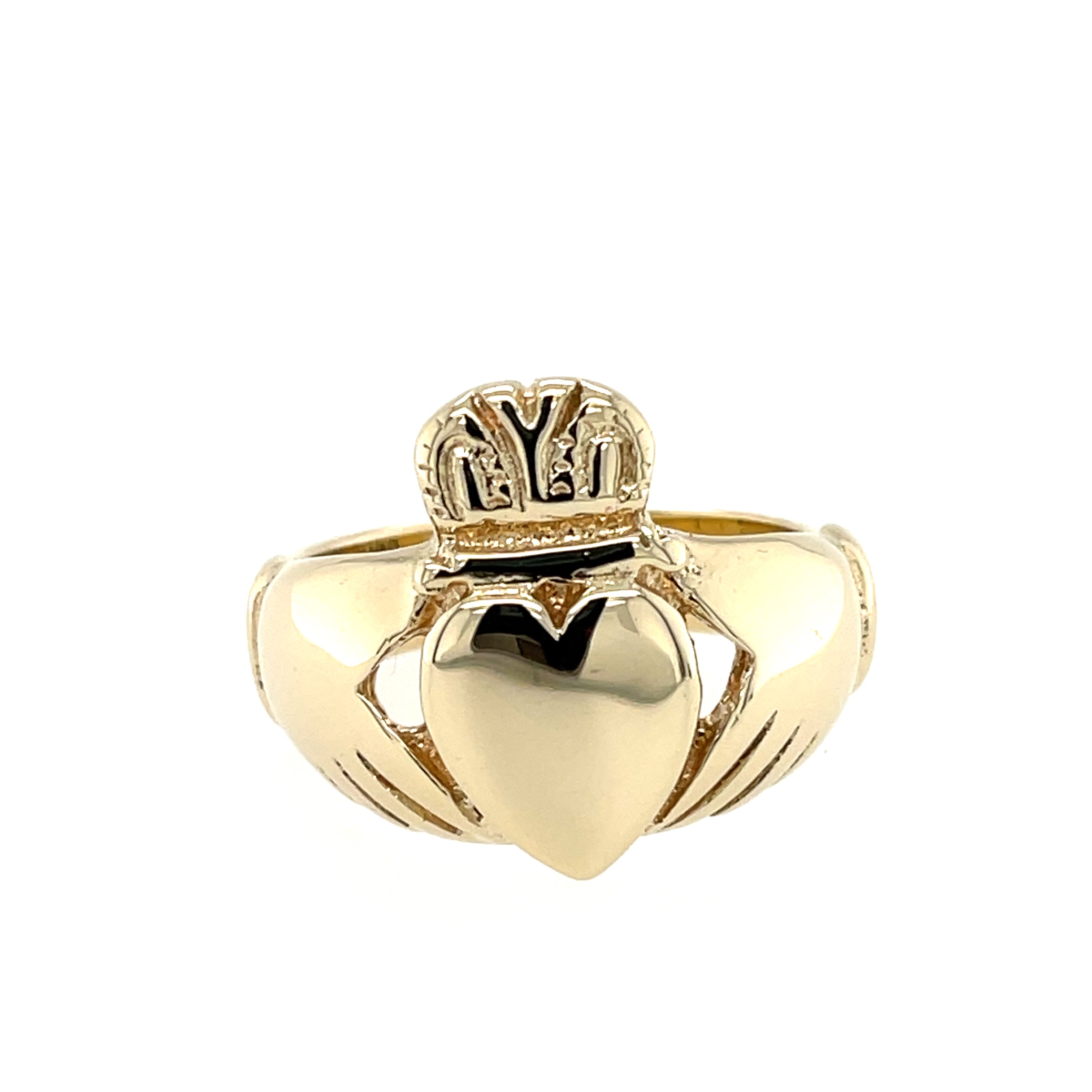 9ct Yellow Gold Large Irish Claddagh Ring - 12.83g