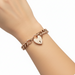 9ct Rose Gold Vintage 8"/20cm Hollow Link Charm Bracelet With Heart Padlock - 14.35g