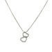 9ct White Gold Diamond Double Heart Pendant Necklace