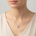 9ct White Gold Diamond Double Heart Pendant Necklace