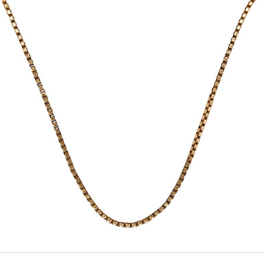 9ct Yellow Gold 20"/50cm Square Box Link Chain Necklace - 5.87g