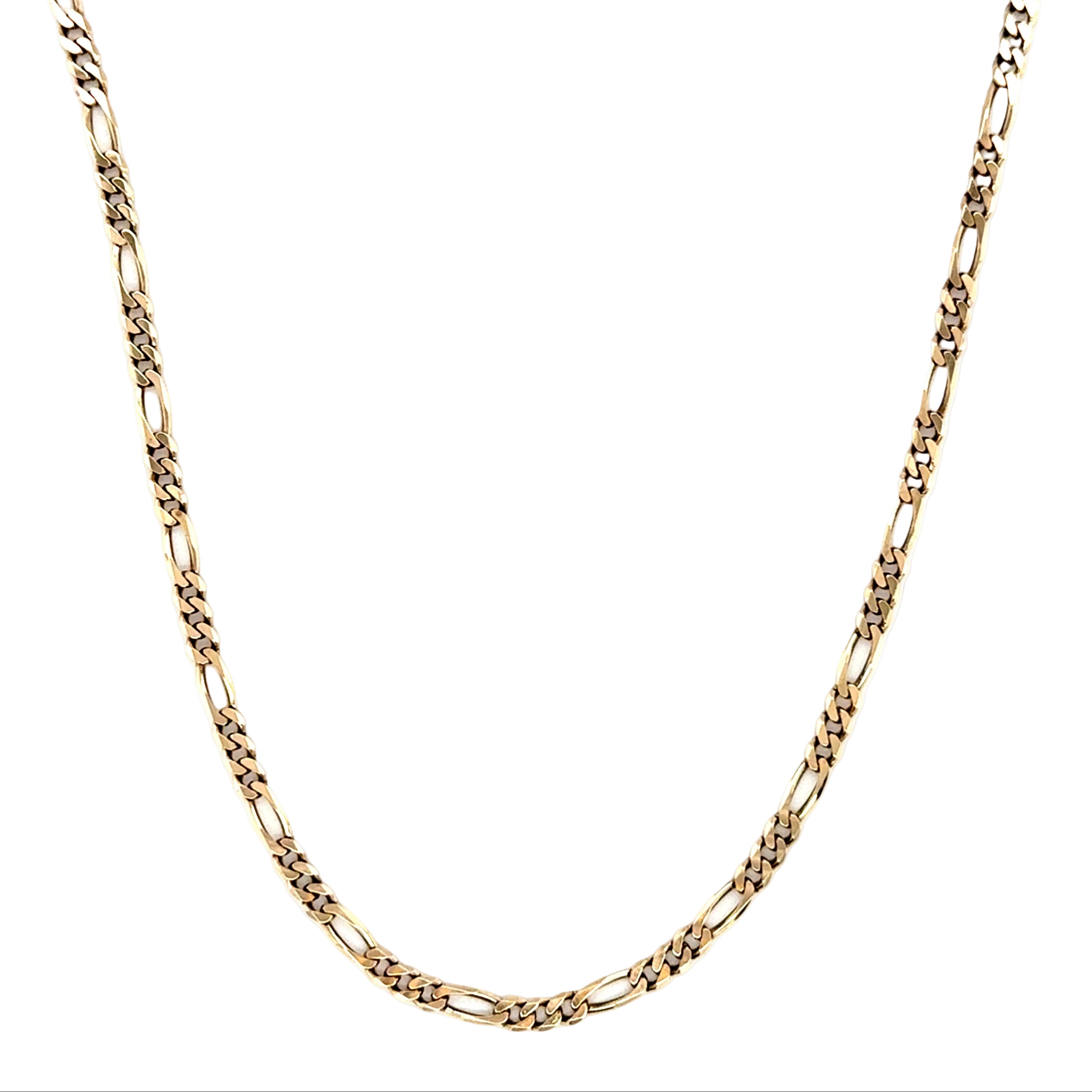 9ct Yellow Gold 24"/60cm Figaro Link Chain Necklace - 8.75g