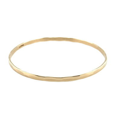 9ct Yellow Gold 3mm Wide 7.5"/18.75cm Slave Bangle - 8.55g
