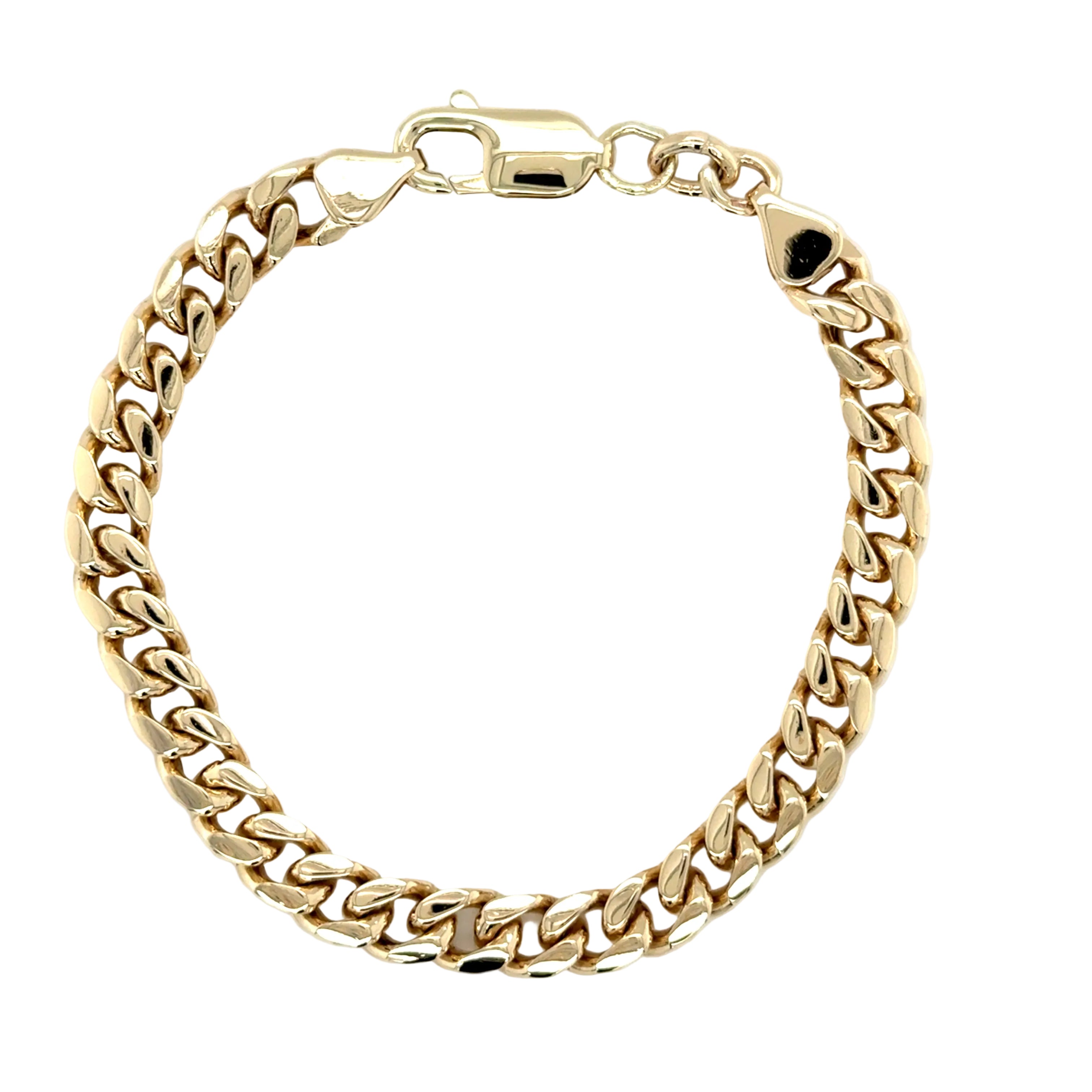 9ct Yellow Gold 7.5"/18.75cm Chunky Curb Link Bracelet