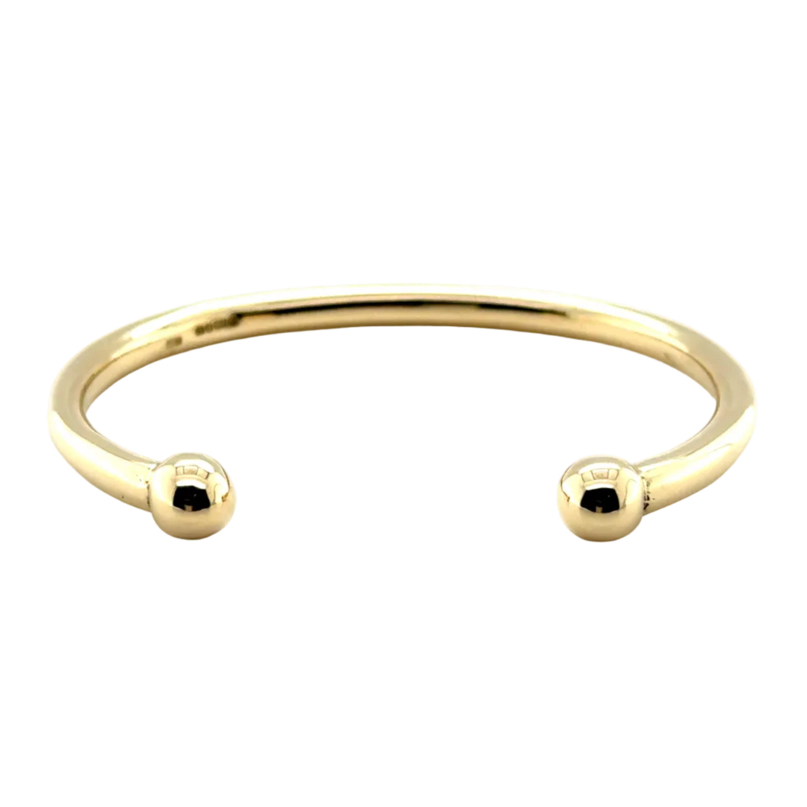 9ct Yellow Gold 7"/17.50cm Classic Solid Torque Bangle - 23.40g