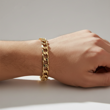 9ct Yellow Gold 8.5 Inch Classic Curb Link Bracelet - 25.85g