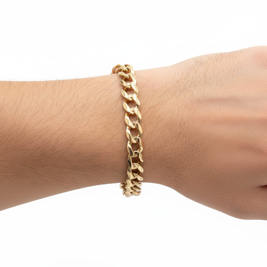 9ct Yellow Gold 8.75"/21.88cm Curb Link Bracelet - 26.63g