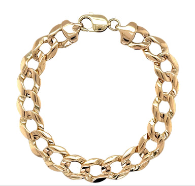 9ct Yellow Gold 8.75"/21.88cm Curb Link Bracelet - 26.63g