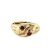9ct Yellow Gold Double Head Ruby Set Snake Ring Edinburgh 1991