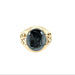 9ct Yellow Gold Oval Hematite Centurion Head Signet Ring London 1988