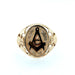 9ct Yellow Gold Oval Masonic Scottish Thistle Signet Ring