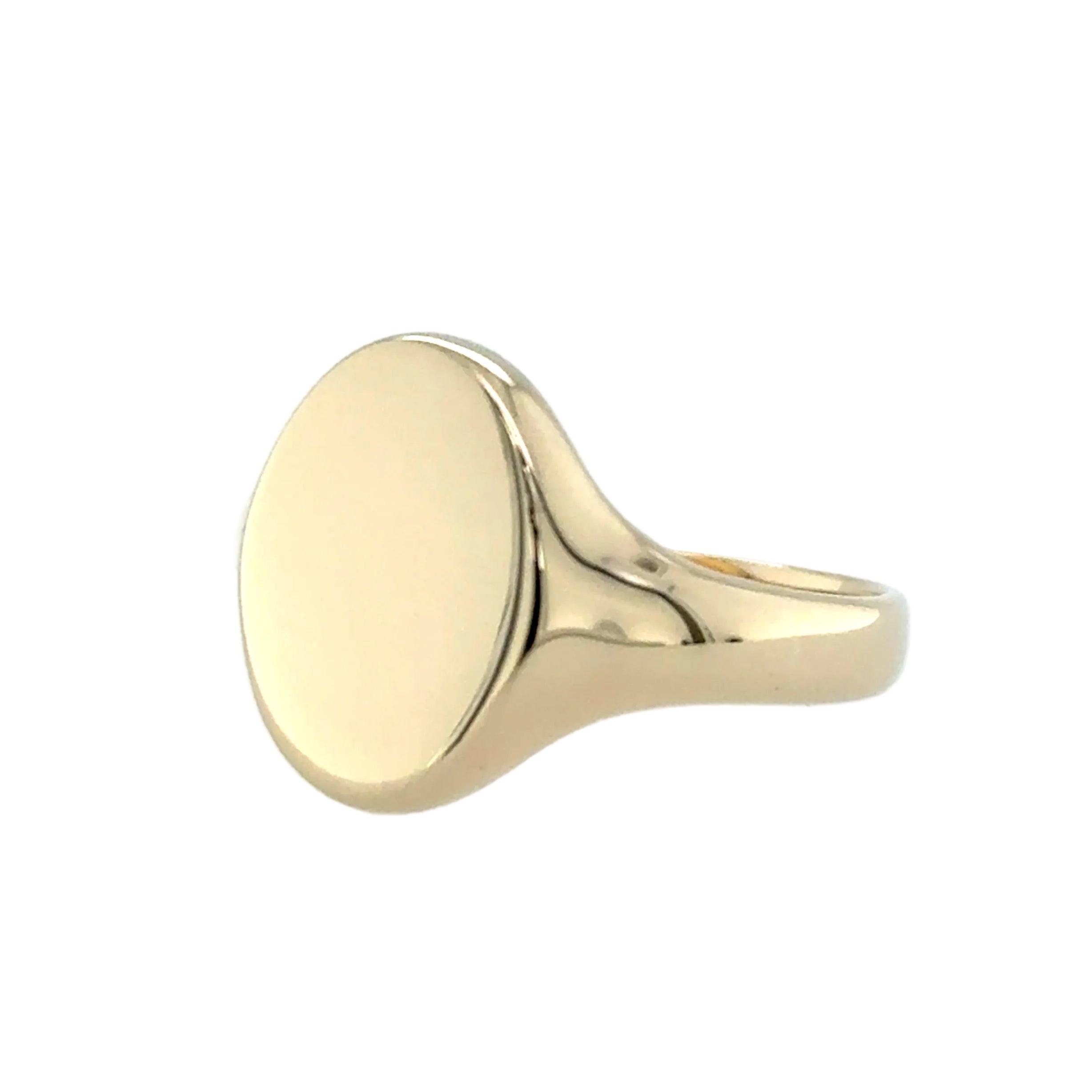 9ct Yellow Gold Vintage Chunky Oval Signet Ring Size W