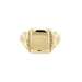 9ct Yellow Gold Vintage Square Plain & Patterned Signet Ring Birmingham 1992