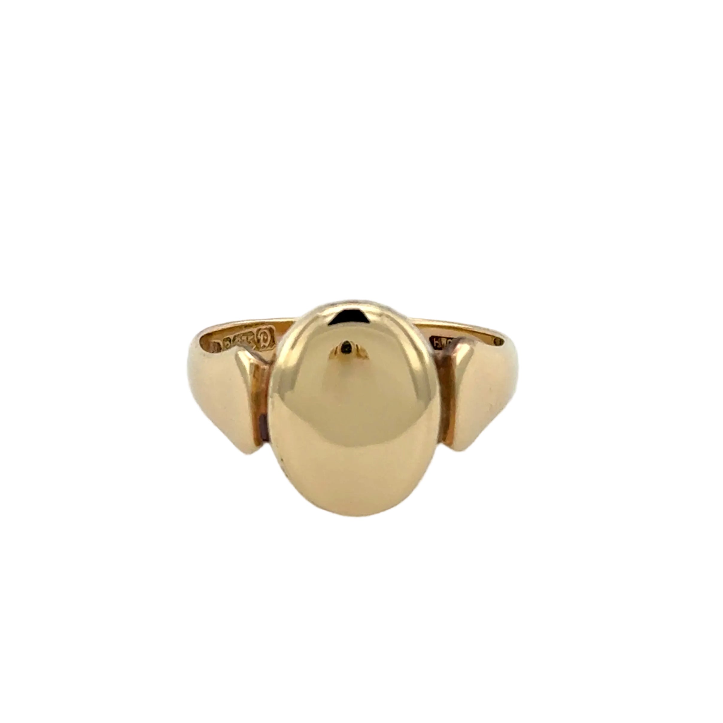 Antique 9ct Yellow Gold Oval Signet Ring Chester 1929