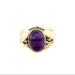 Cabochon Amethyst & 9ct Yellow Gold Unusual Handmade Ring Edinburgh 1992
