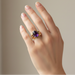 Cabochon Amethyst & 9ct Yellow Gold Unusual Handmade Ring Edinburgh 1992