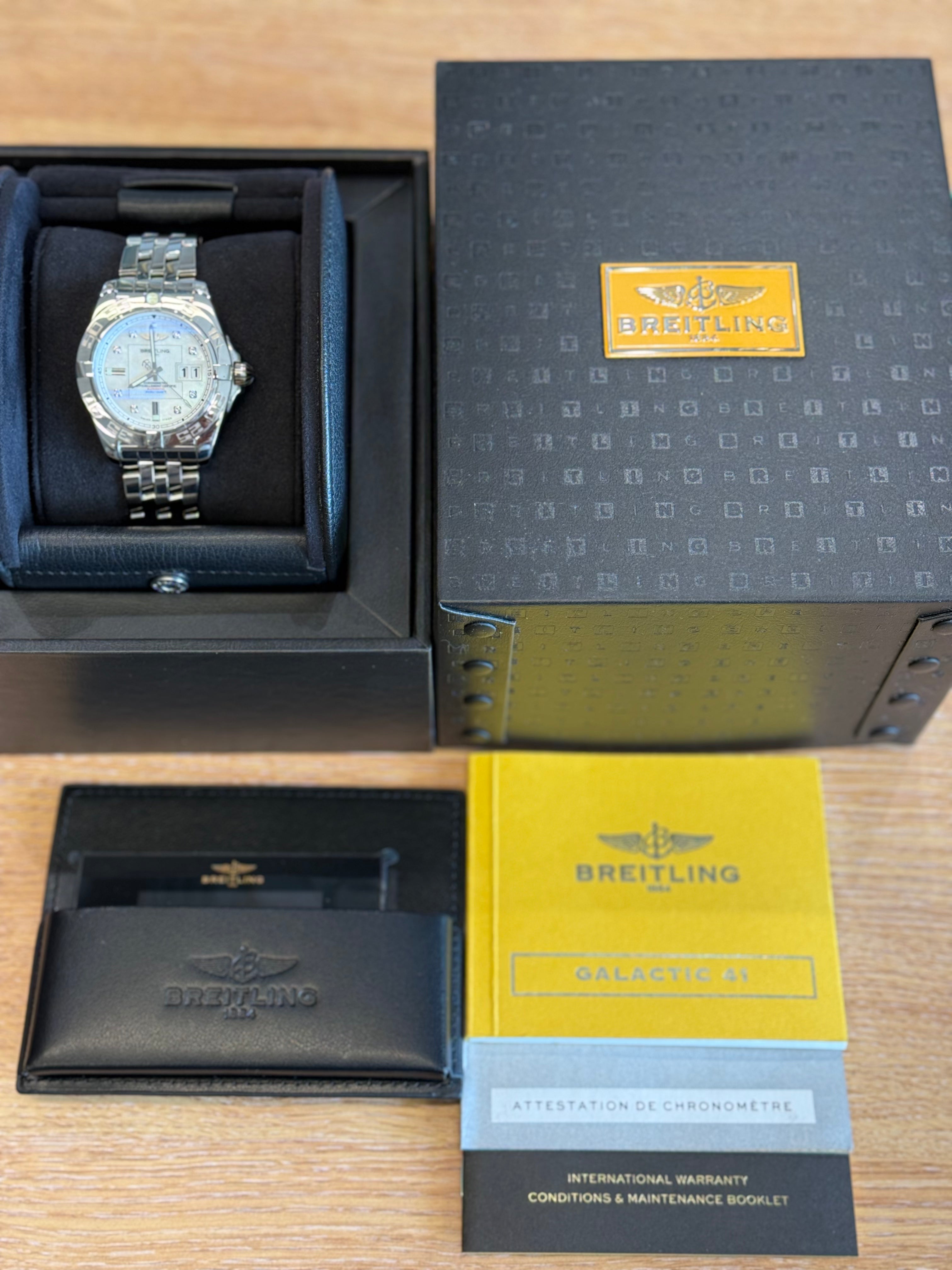 BREITLING Galactic 41 Diamond Watch A49350L2/A702 Box & Papers 2018 SOLD