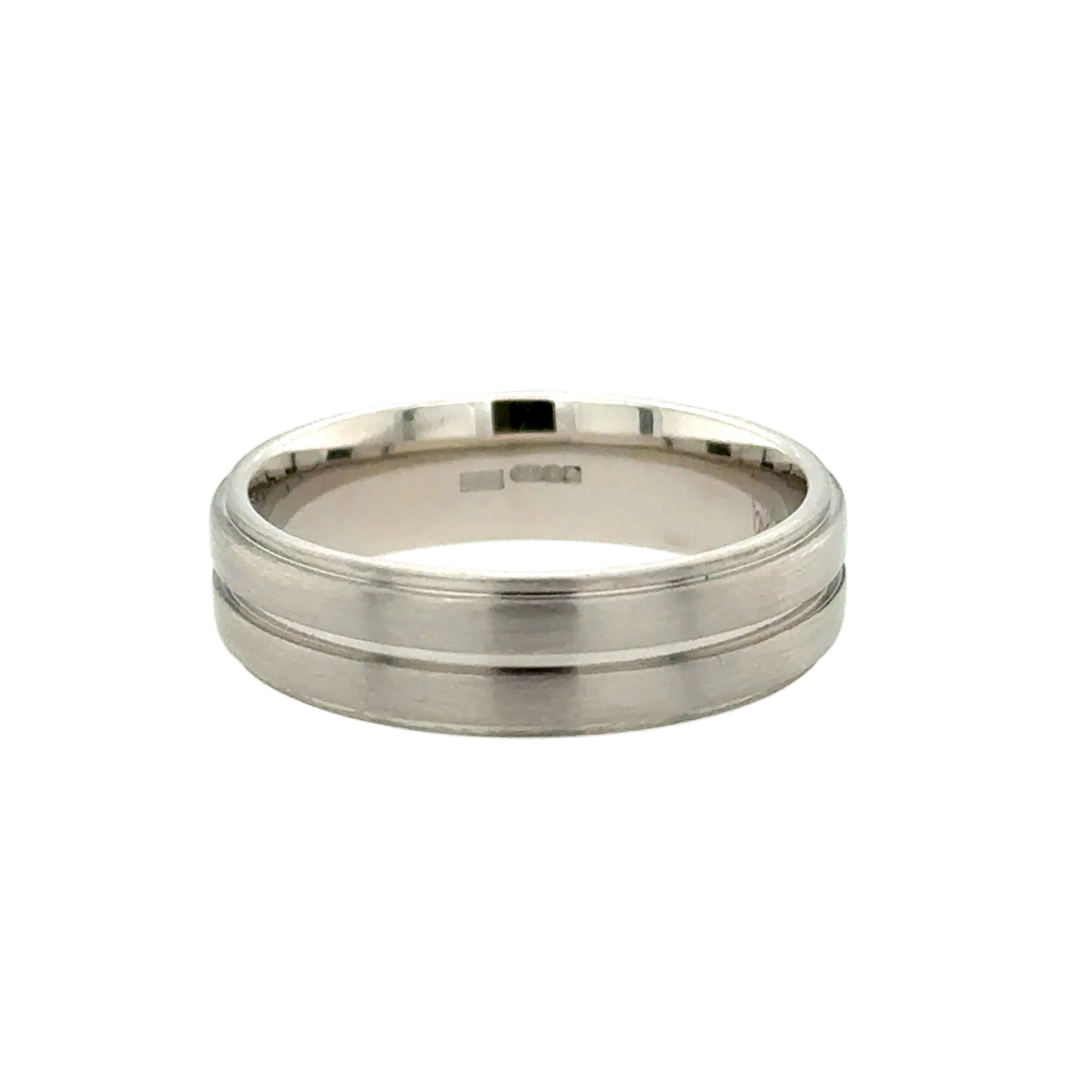 Palladium (950) 6mm Satin Finish Wedding Band Ring Size R