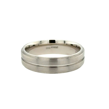Palladium (950) 6mm Satin Finish Wedding Band Ring Size R