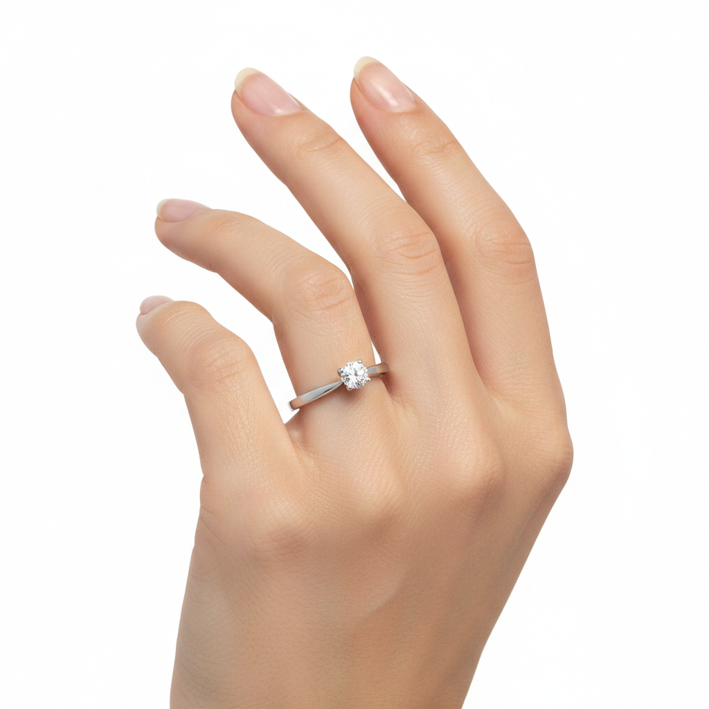 Platinum 0.23ct Round Brilliant Cut Diamond Hearts On Fire 'Serenity' Solitaire Ring