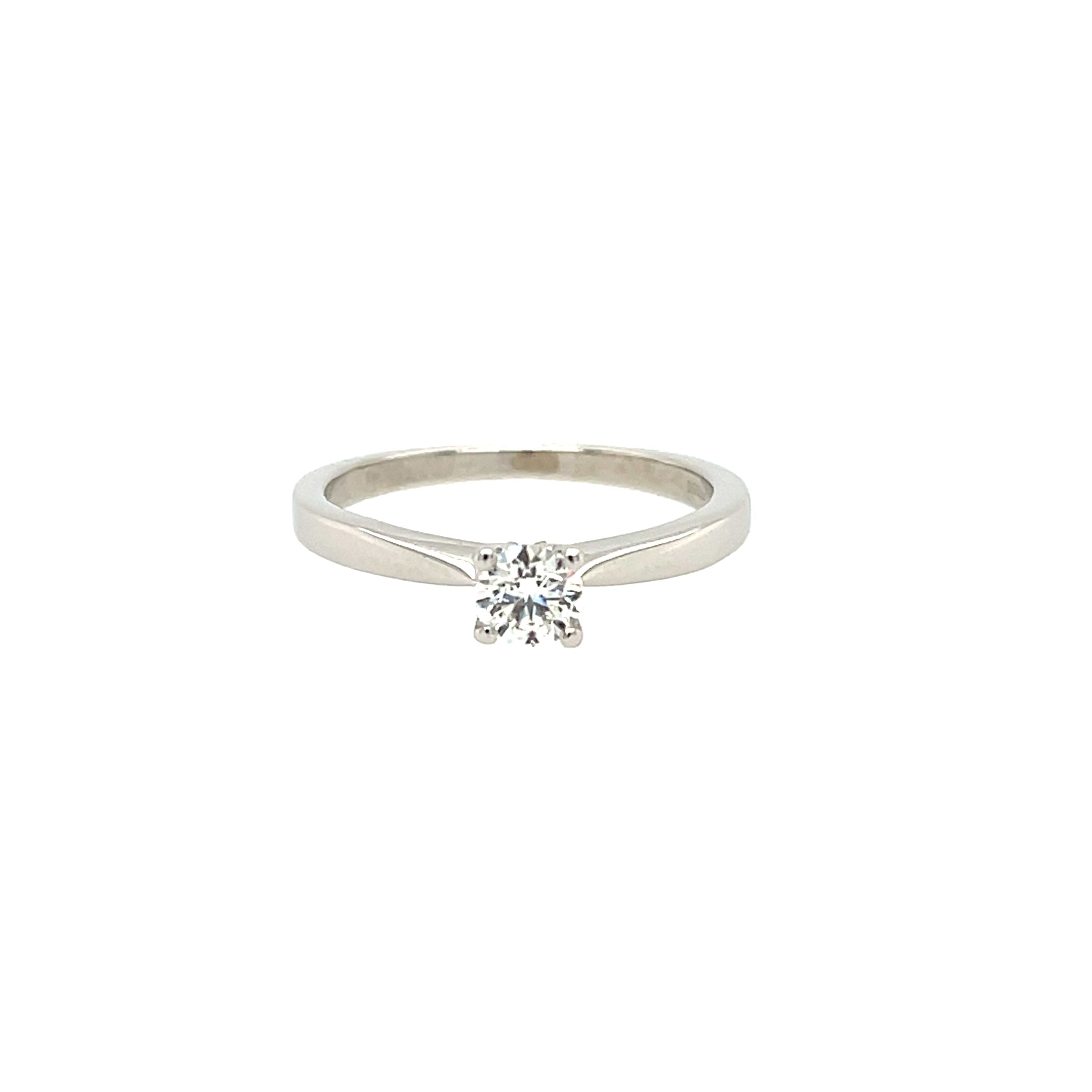 Platinum 0.23ct Round Brilliant Cut Diamond Hearts On Fire 'Serenity' Solitaire Ring