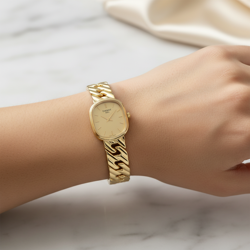 TISSOT 18ct Yellow Gold Ladies Bracelet Watch T34.3.124.21