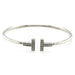Tiffany & Co. White Gold Tiffany T Diamond Wire Bracelet Size Large 0.24ct 33450788