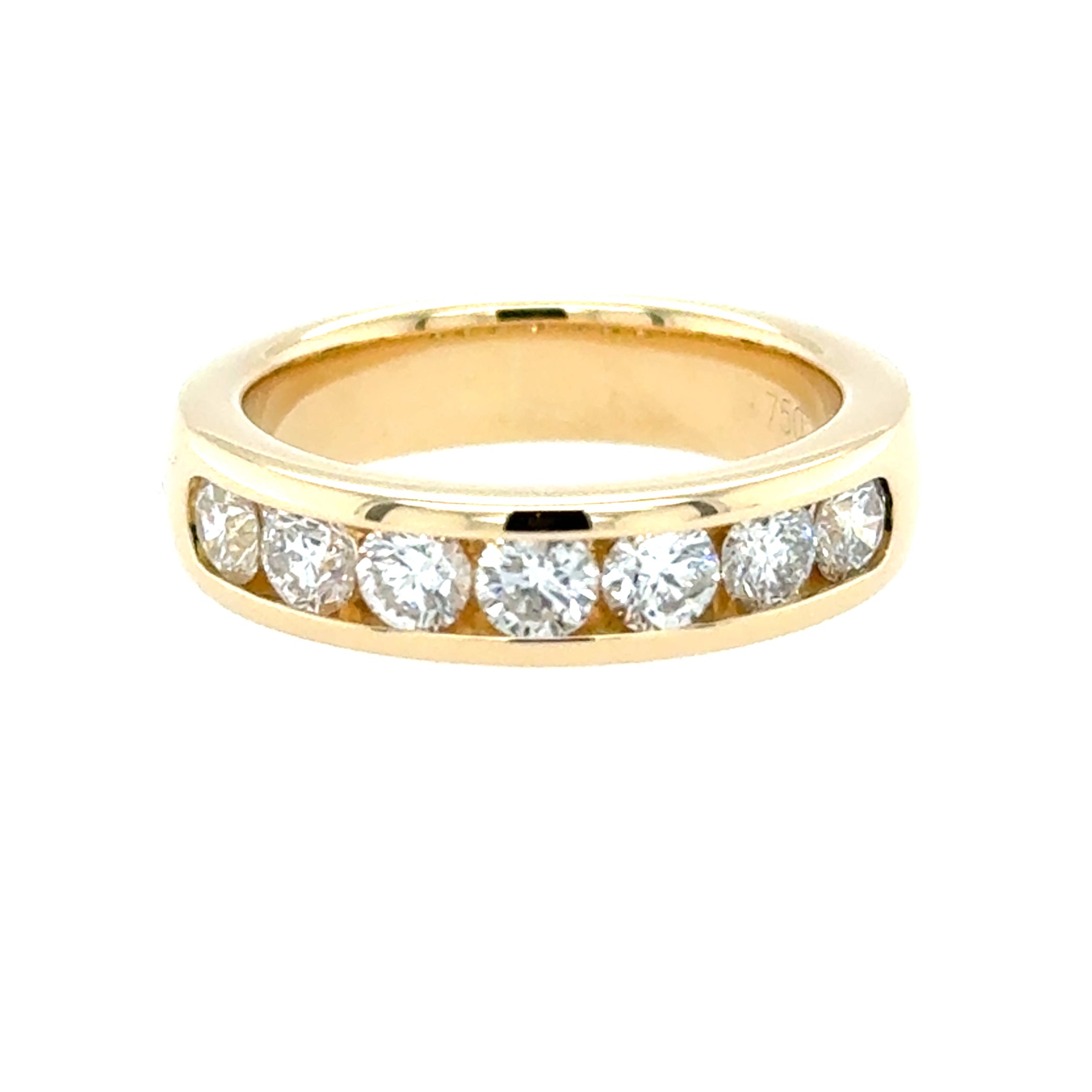 1.00ct Channel Set Diamond Wedding Eternity Band Ring 18ct Yellow Gold