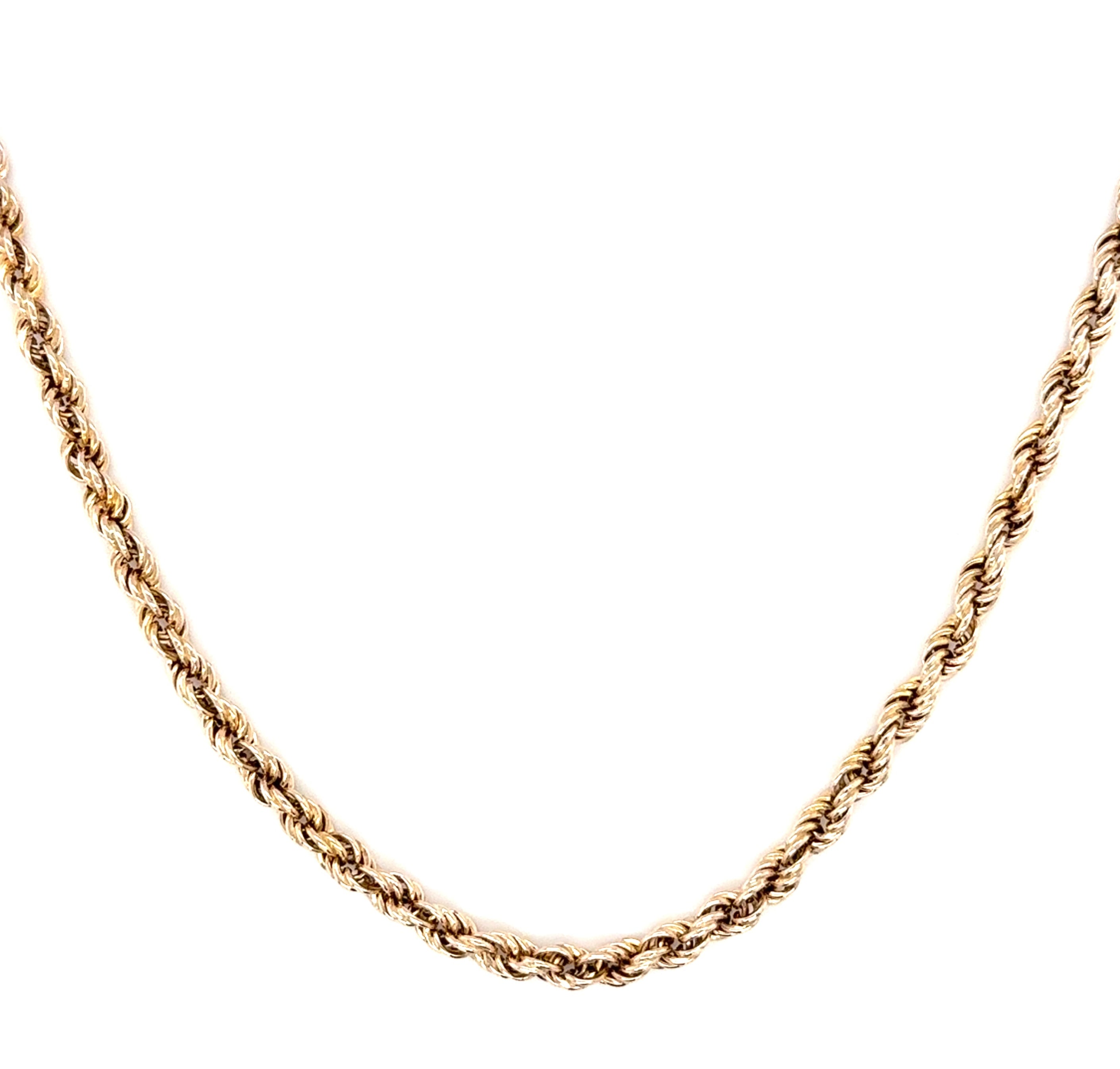 9ct Yellow Gold 22 Inch Hollow Rope Chain - 8.58g