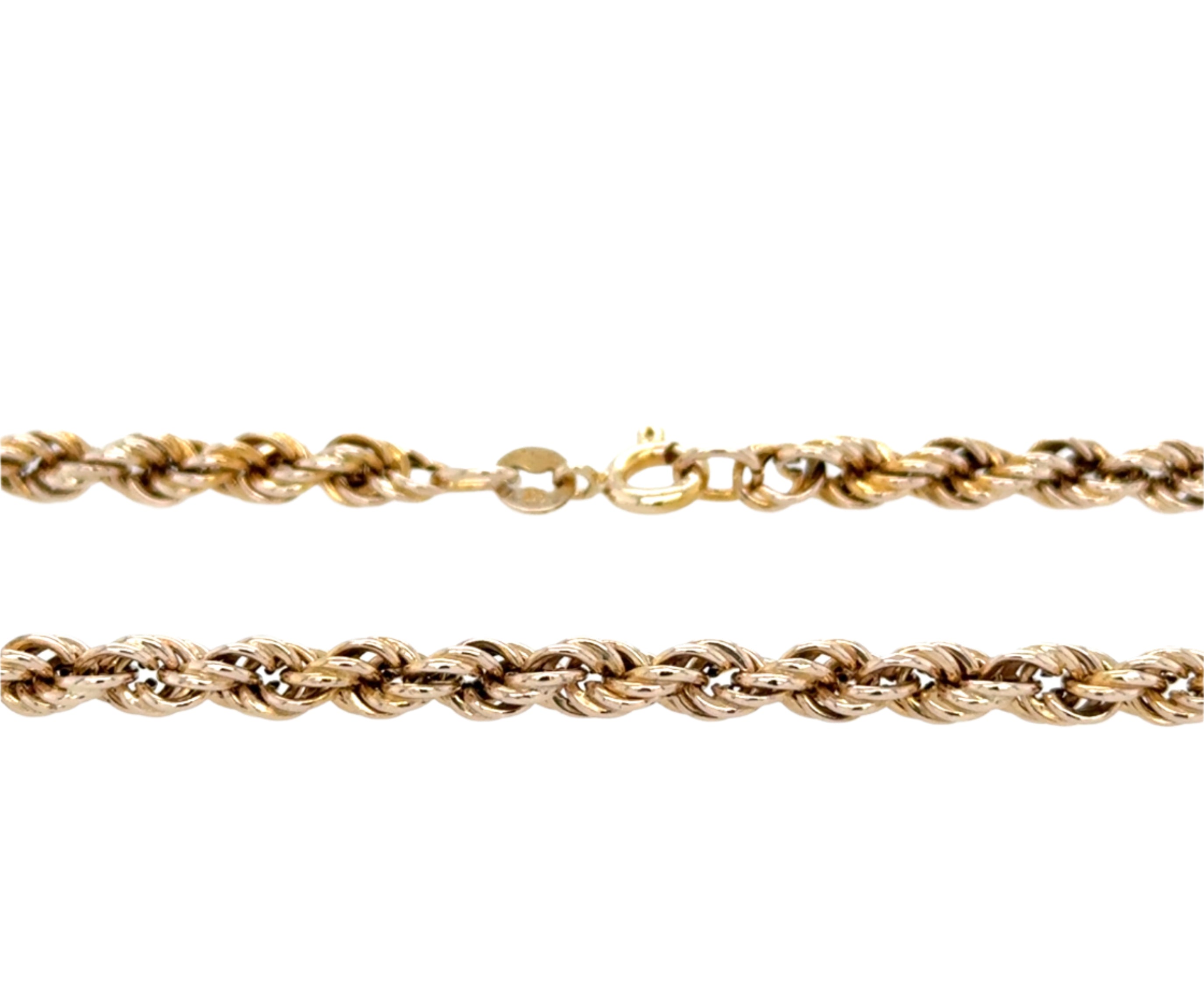 9ct Yellow Gold 22 Inch Hollow Rope Chain - 8.58g