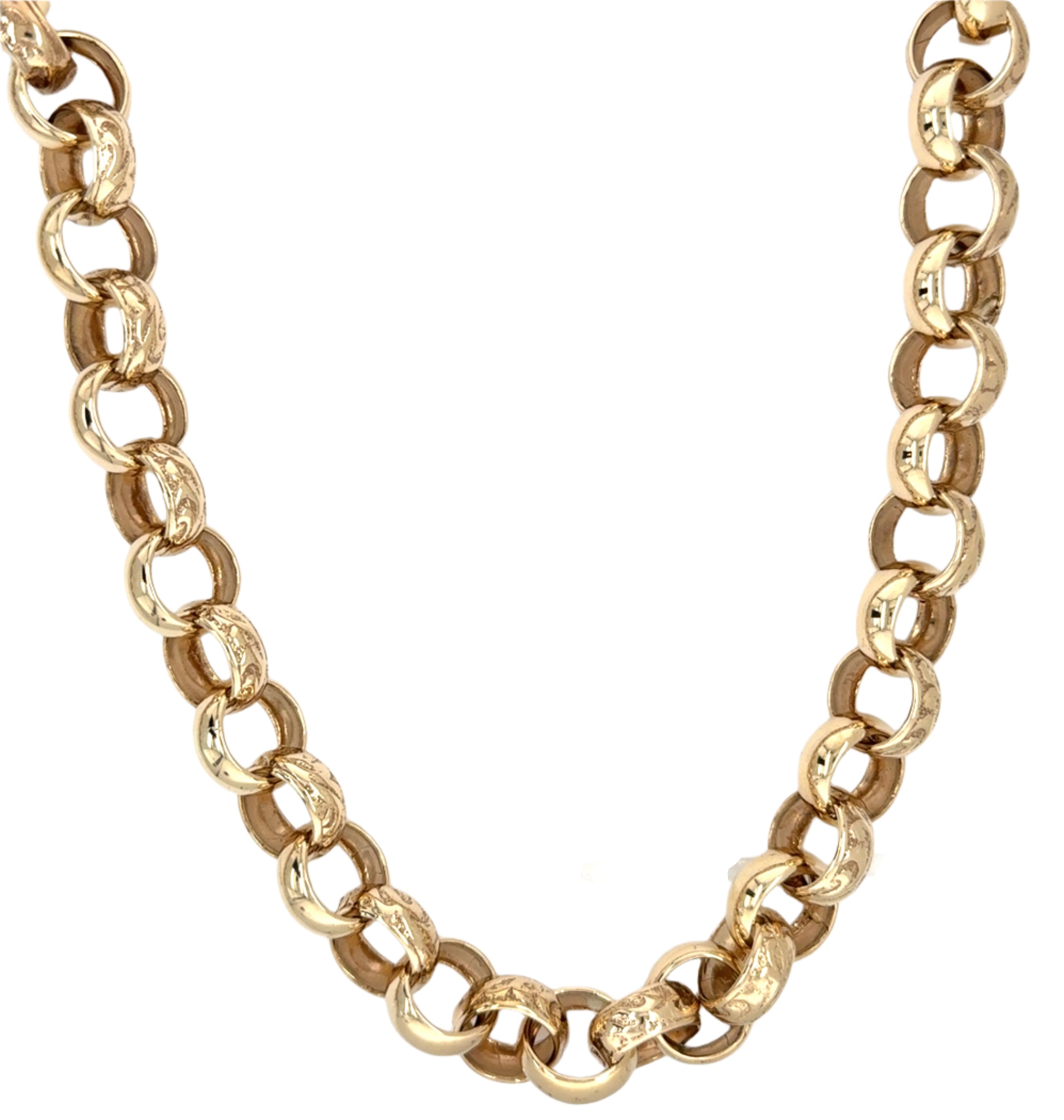 9ct Yellow Gold Heavy 28 Inch Pattern Polish Belcher Chain - 200.80g