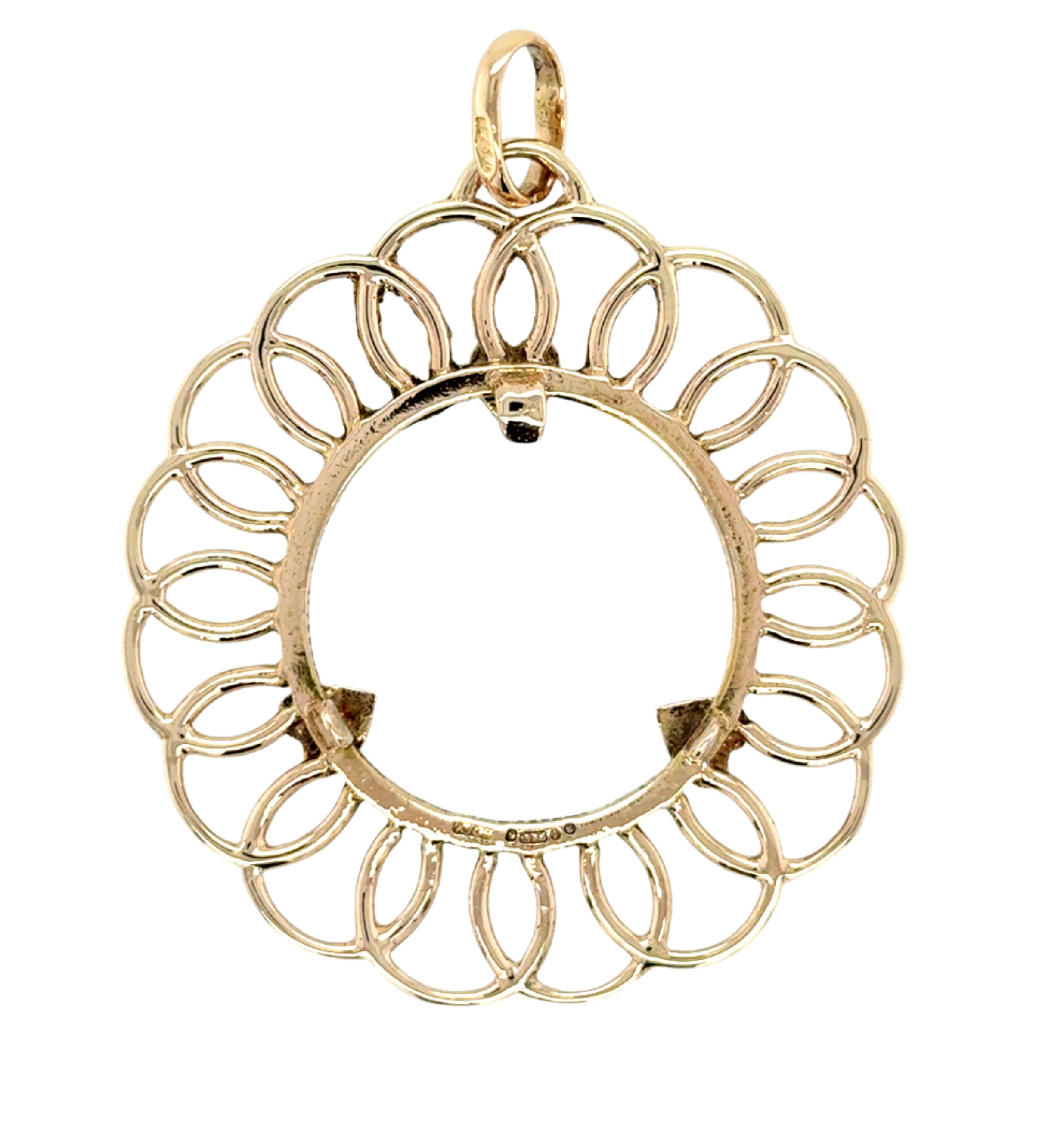 9ct Yellow Gold Full Sovereign Pendant Mount - 6.96g