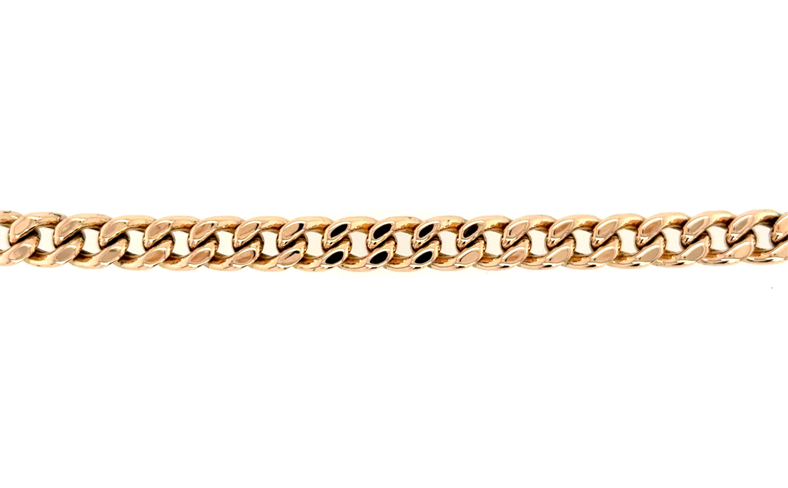 9ct Gold Vintage 8.5 Inch Hollow Curb Bracelet - 10.00g