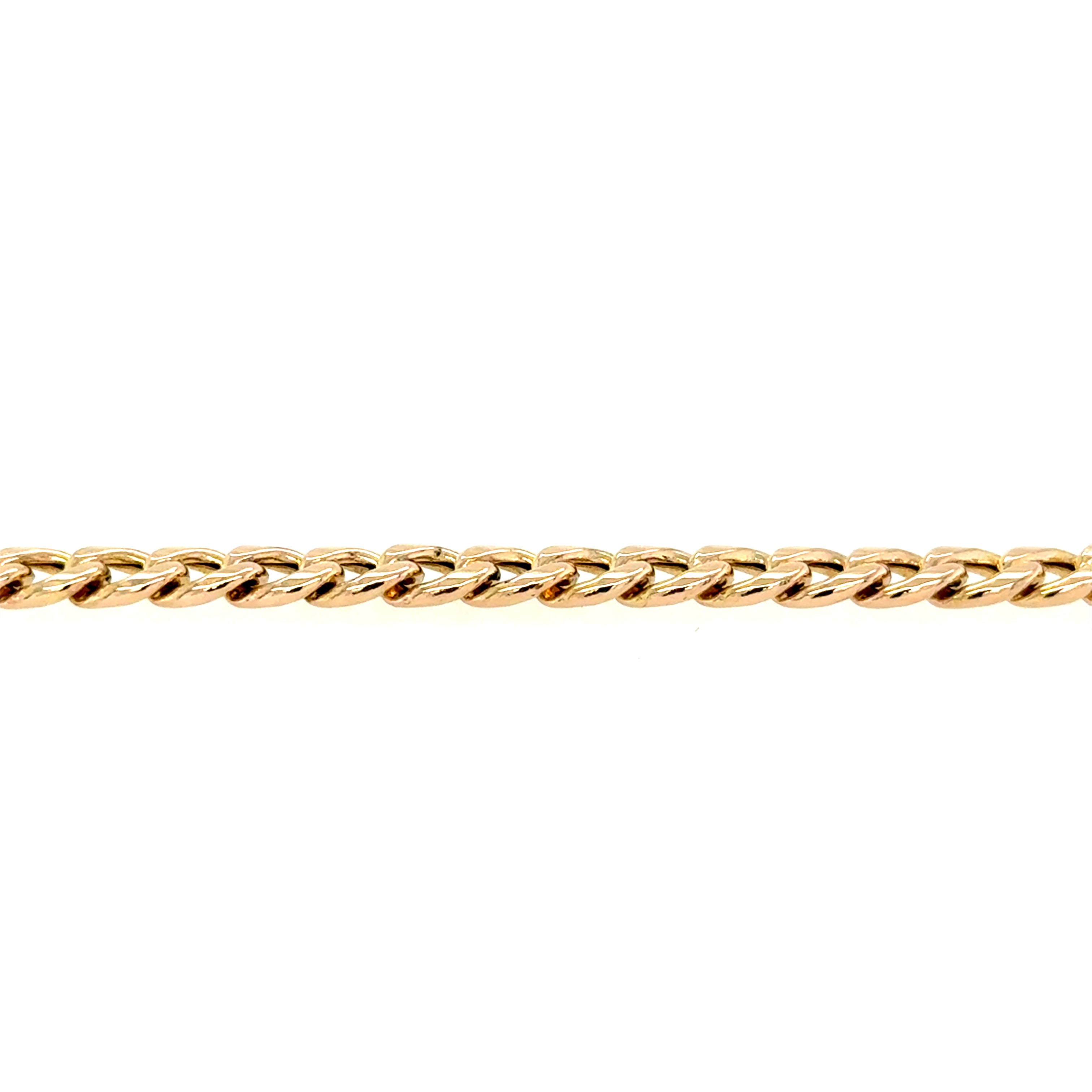 9ct Yellow Gold 8 Inch Hollow Curb Link Bracelet - 3.86g