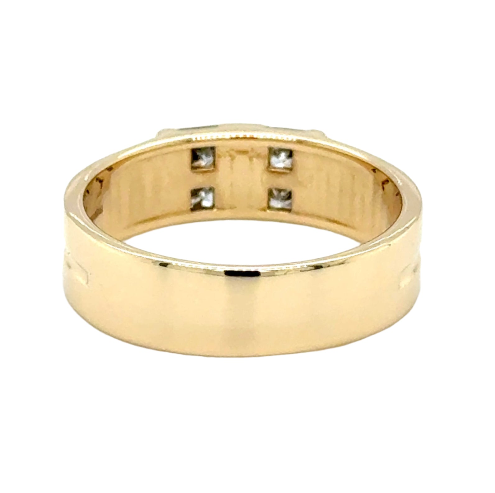 0.40ct Diamond Princess Cut Band Ring 9ct Yellow Gold Size T 1/2