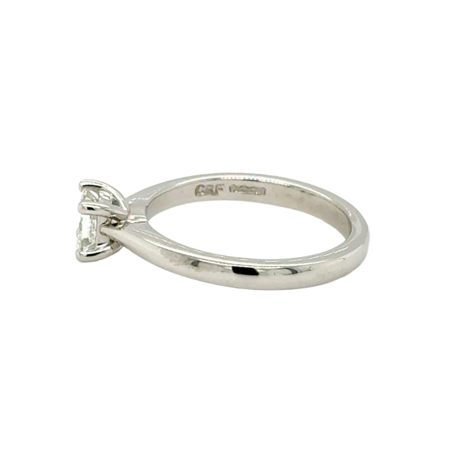 Platinum 0.40ct Princess Cut Diamond Solitaire Ring F VS2
