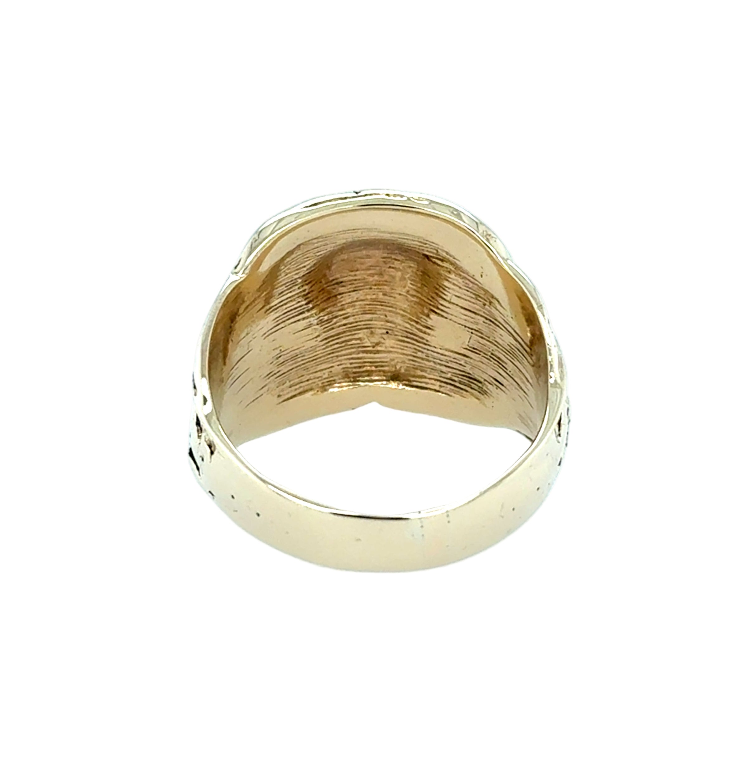 9ct Yellow Gold Horse Saddle Ring Size Q - 10.20g