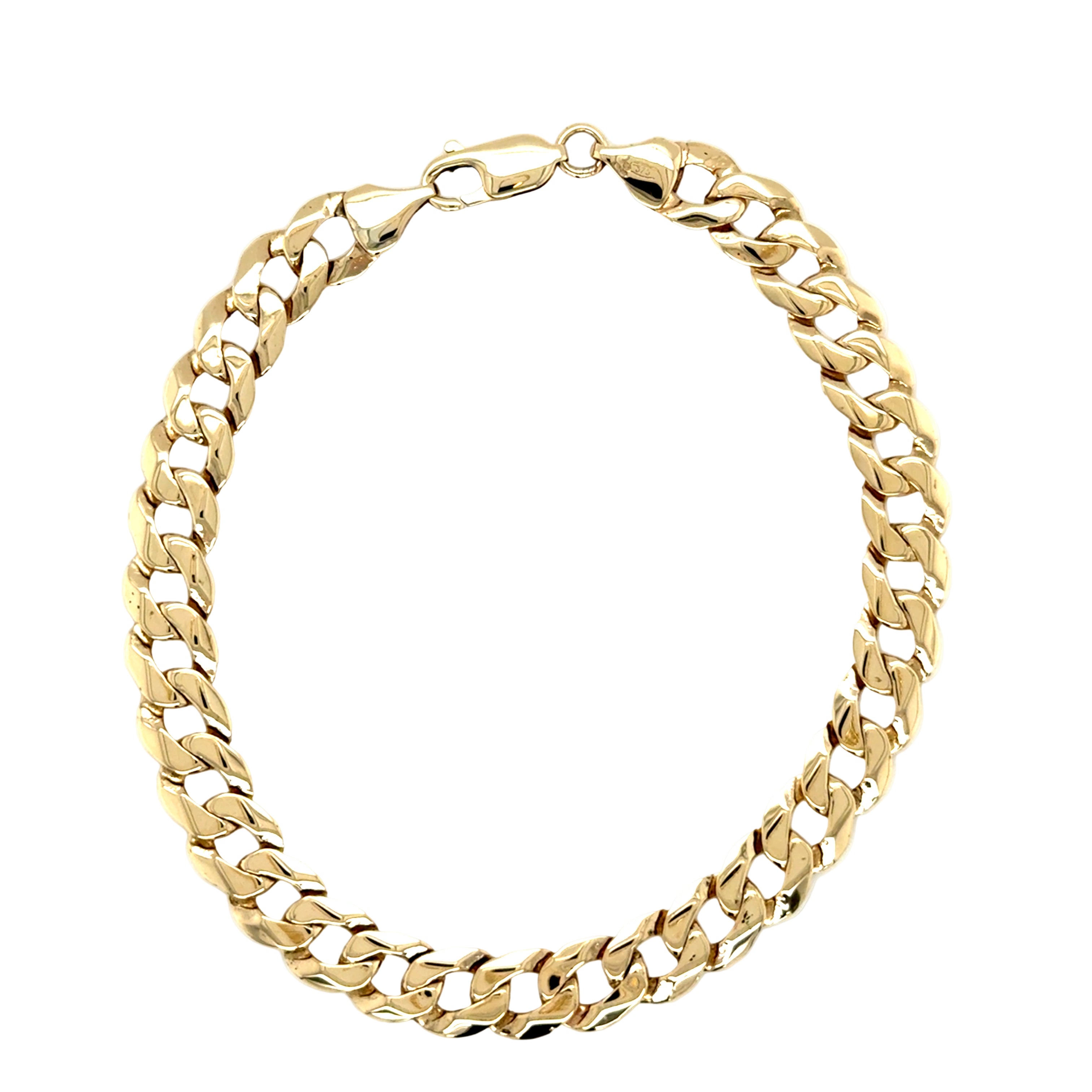9ct Yellow Gold 9 Inch Classic Curb Link Bracelet - 13.47g