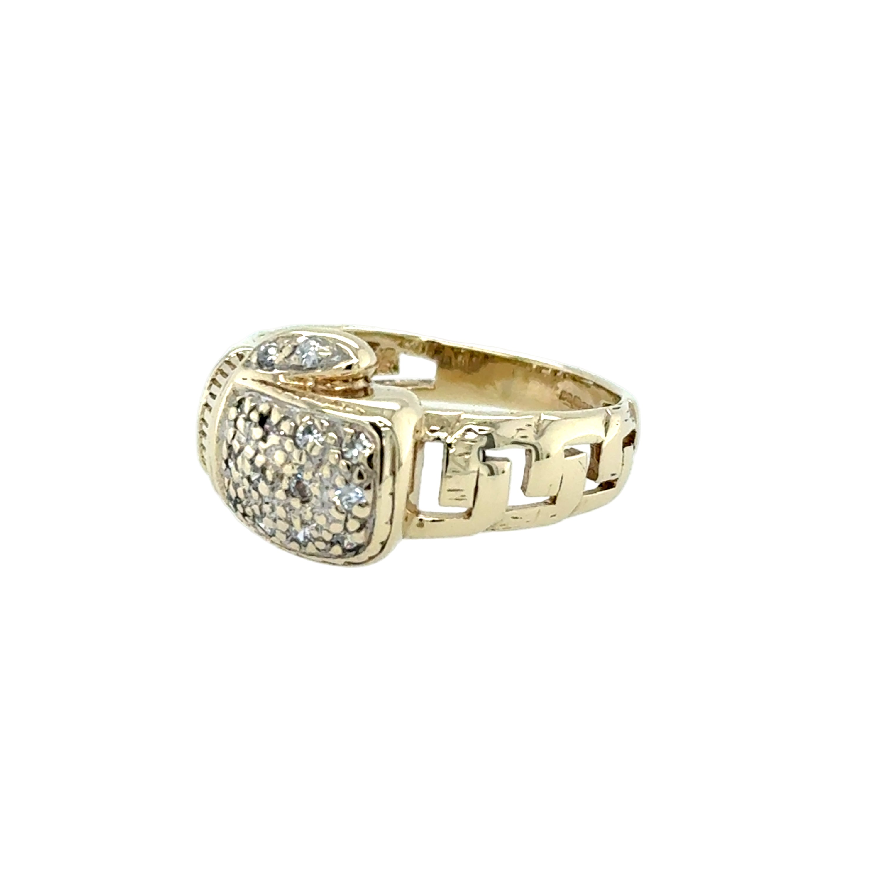 9ct Yellow Gold Cubic Zirconia Boxing Glove Ring Size W SOLD