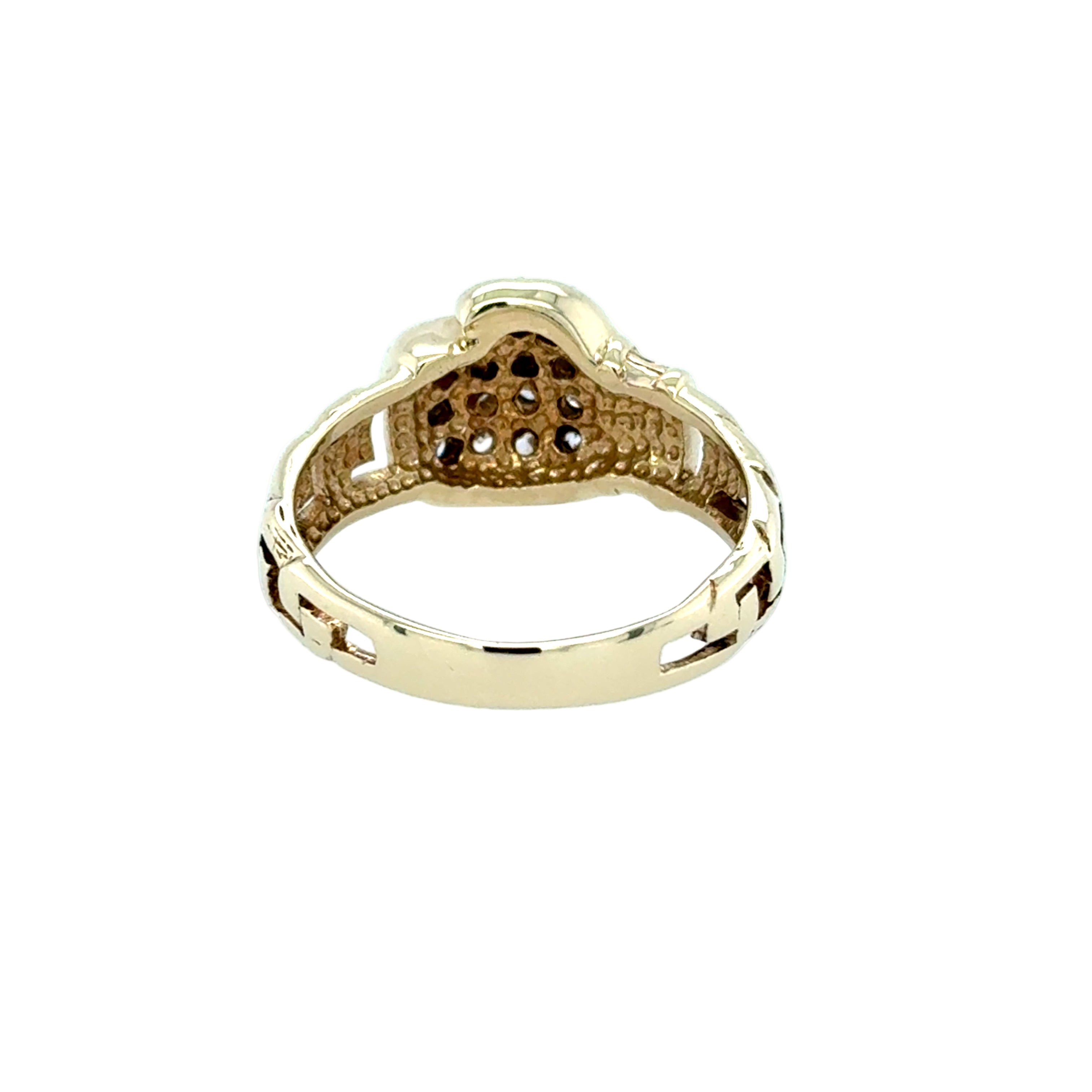 9ct Yellow Gold Cubic Zirconia Boxing Glove Ring Size W SOLD